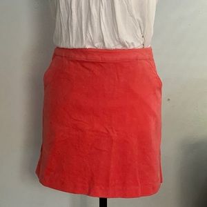 Coral corduroy mini skirt